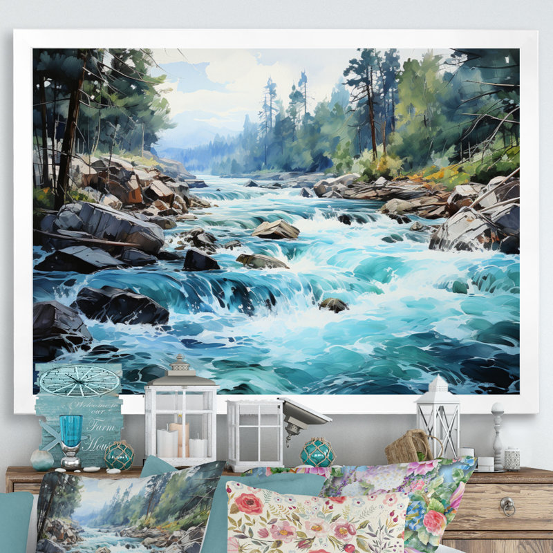 Canada Dancing Rapids I, reproduction d'art sur toile, Blanc, H 16 po x l 32 po x P 1 po