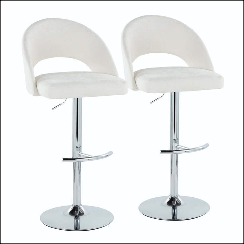 Tabouret de bar réglable avec pivot - ensemble de 2, Argent