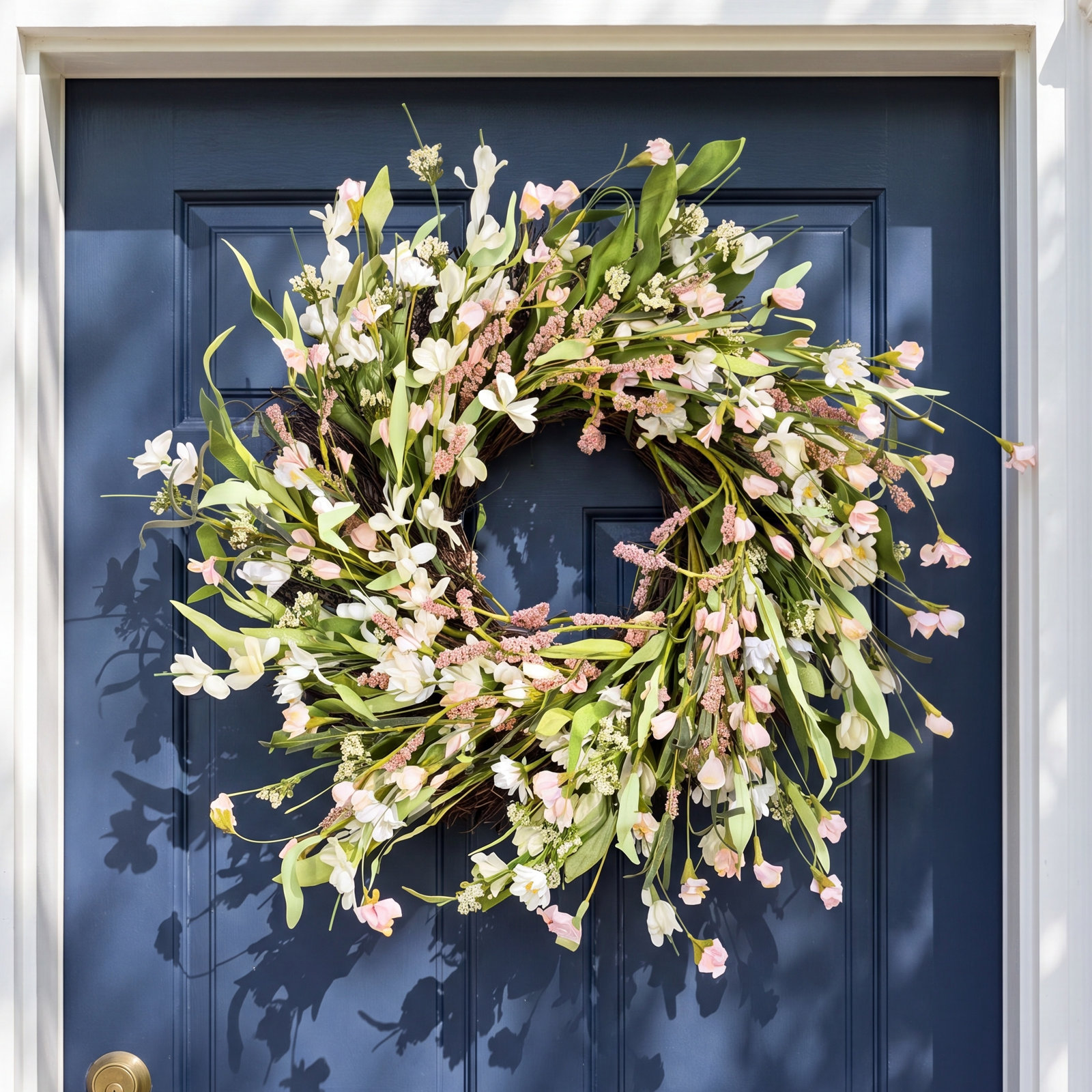 22" Handcrafted Berry Everyday Front Door Wreath, Pink