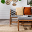 Canapé de patio en acacia avec coussins et repose-pieds-827148862-815904569
