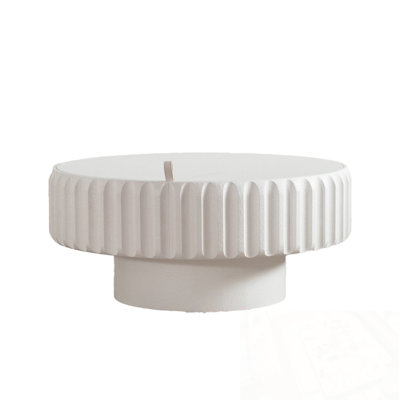 Round Fluted Storage Table with Lift-Off Lid