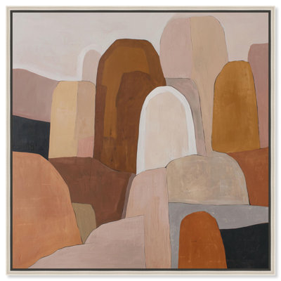 «Chidester I», reproduction d'art sur toile Taupe Boho par Art Remedy, cadre argenté, 12 x 12