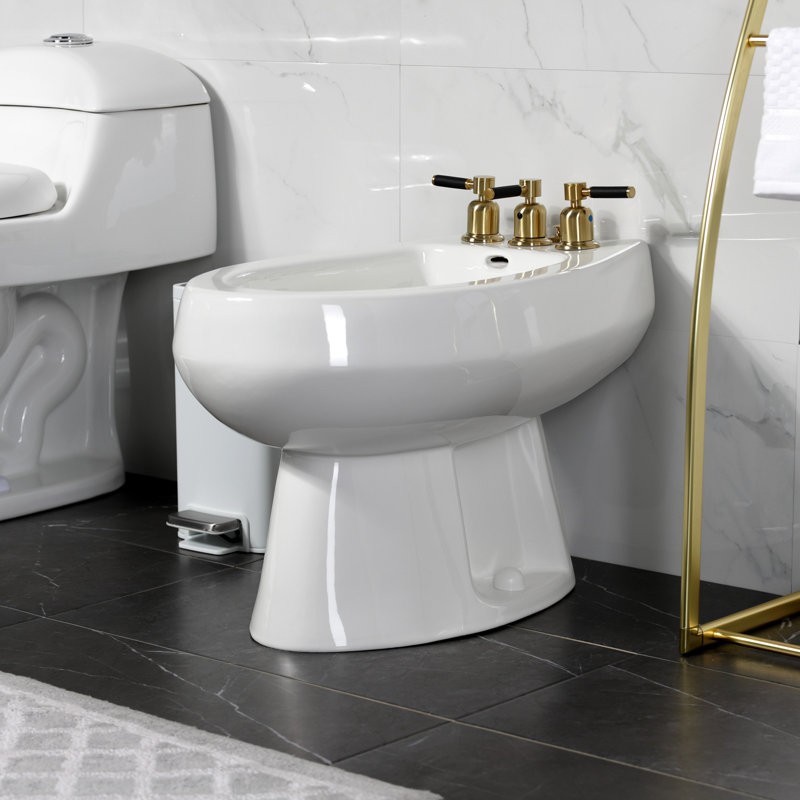 Robinet de bidet vertical espacé Kaiser, Laiton brossé