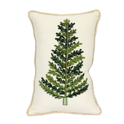 CHENILLE EMBROIDERED CHRISTMAS TREE PILLOW