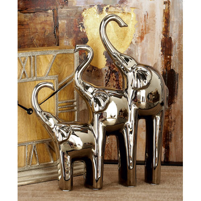 Ceramic Elephant Decorative Silver Sculpture