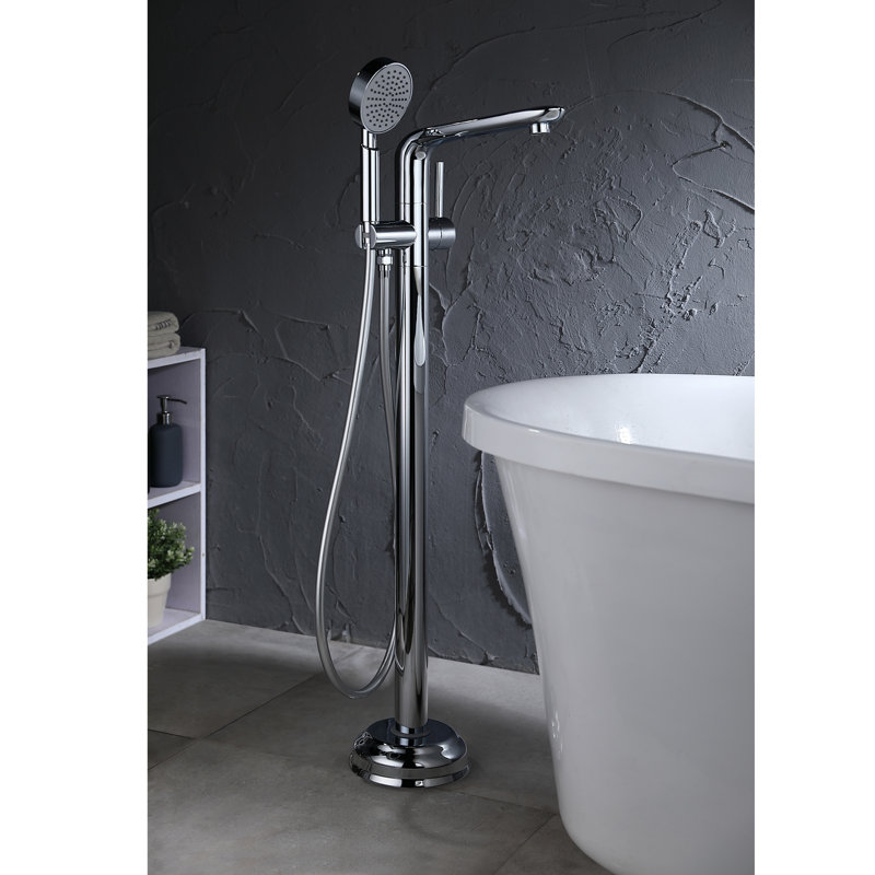 Robinet de baignoire à pattes à fixation au plancher à poignée simple splash Sam