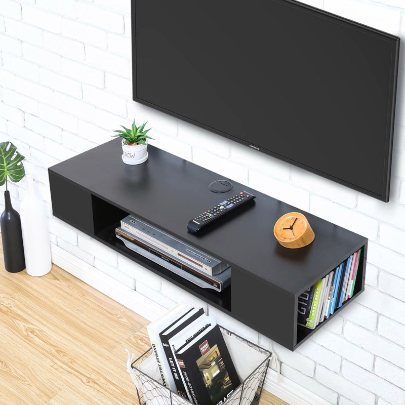 Meuble télé pour téléviseur de 55 po ou moins Harhay, Noir