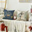 Housses de coussin de Noël flocon de neige de la Sainte Nuit de Noël, housse de coussin de Noël 18 x 18 pouces pour Noël, ensemble de 4 canapés