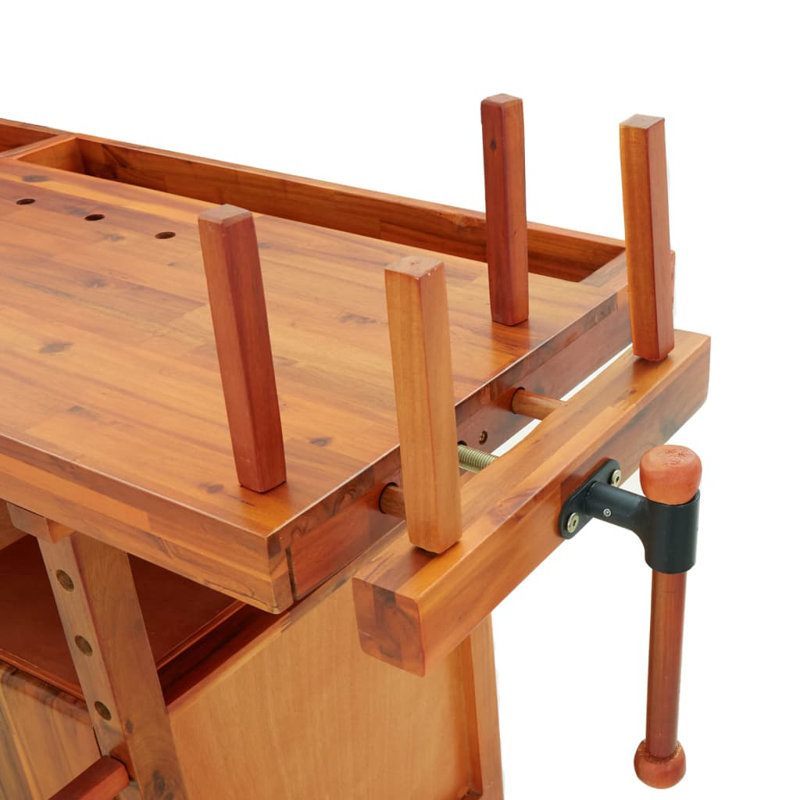 Établi à plateau en bois, H 32,7 po x l 75,6 po x P 24,4 po