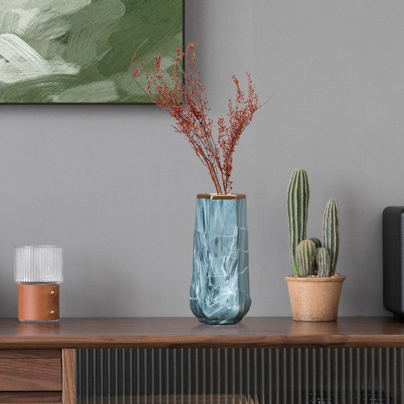 Vase de table en céramique, H 9,64 po x l 4,33 po x P 4,33 po