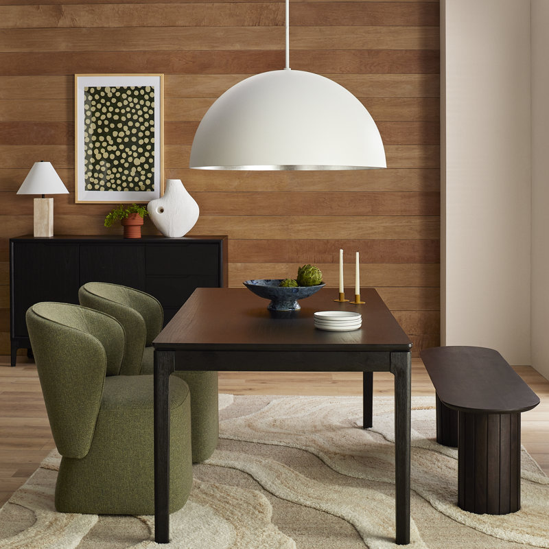 Rise 72" W Solid and Manufactured Wood Dining Table , Black