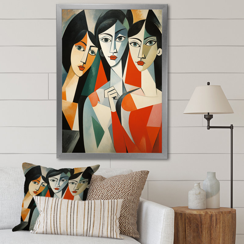 Chef-d'œuvre Les Demoiselles Davignon I - Portrait, impressions sur toile, H 32 po x l 24 po x P 1 po, Cadre photo argenté