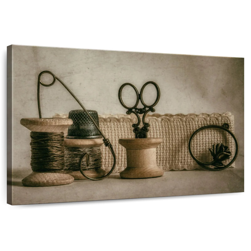 Senne Antique Sewing Kit, 16" H x 24" W