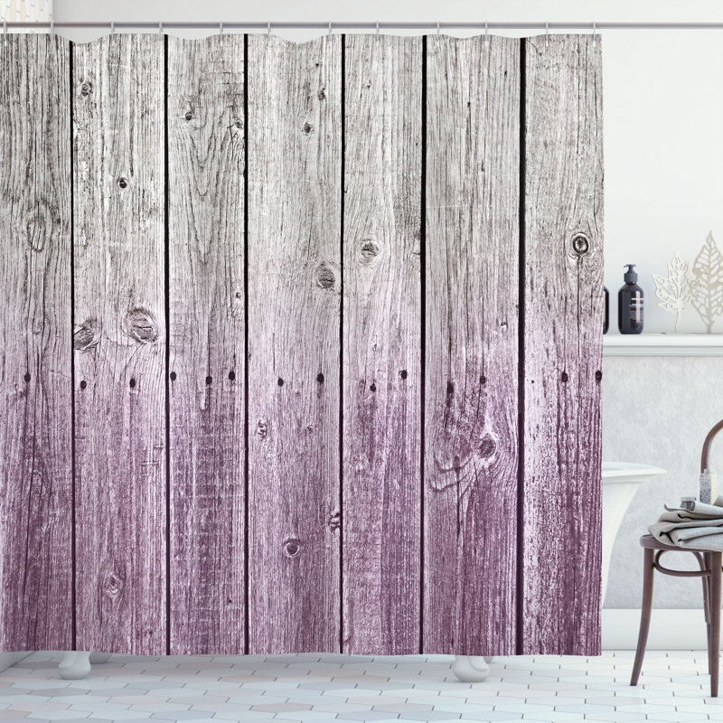 Shower Curtain with Hooks Included, 69"H x 84"W, Pale Eggplant