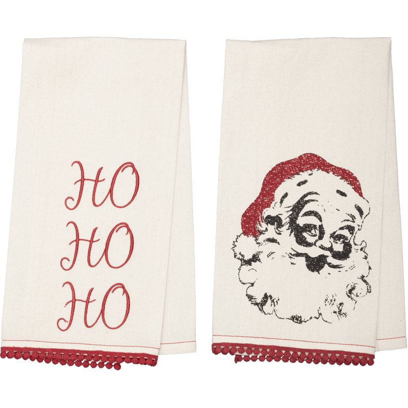 Serviette de thé en mousseline blanc blanchi ho ho ho ho