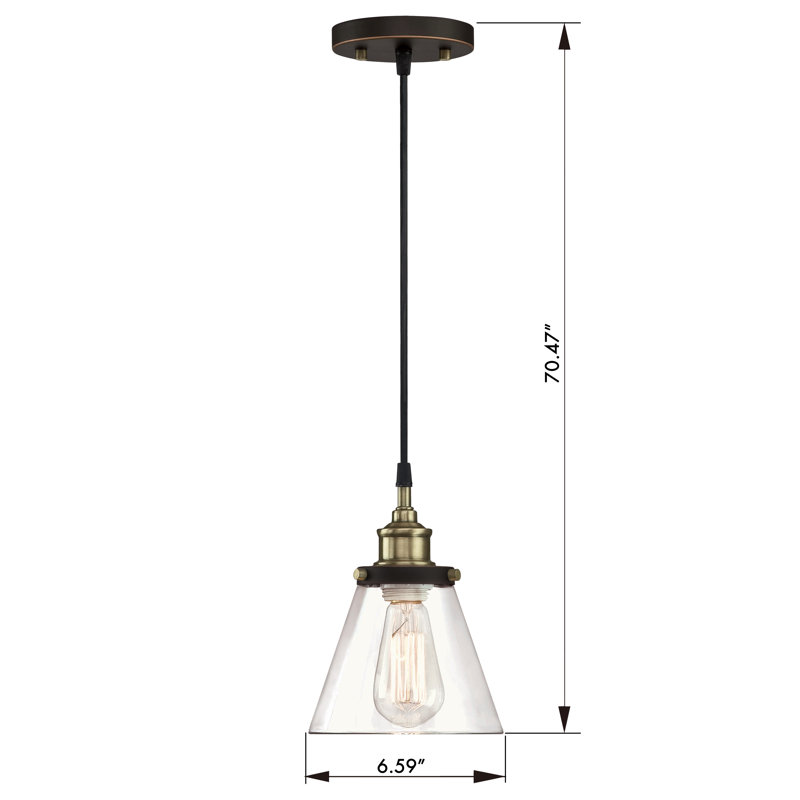 Luminaire suspendu avec finition bronze huilé et laiton