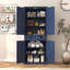 Garde-manger 72 po avec tablettes réglables et grand tiroir, bleu marine-101174231