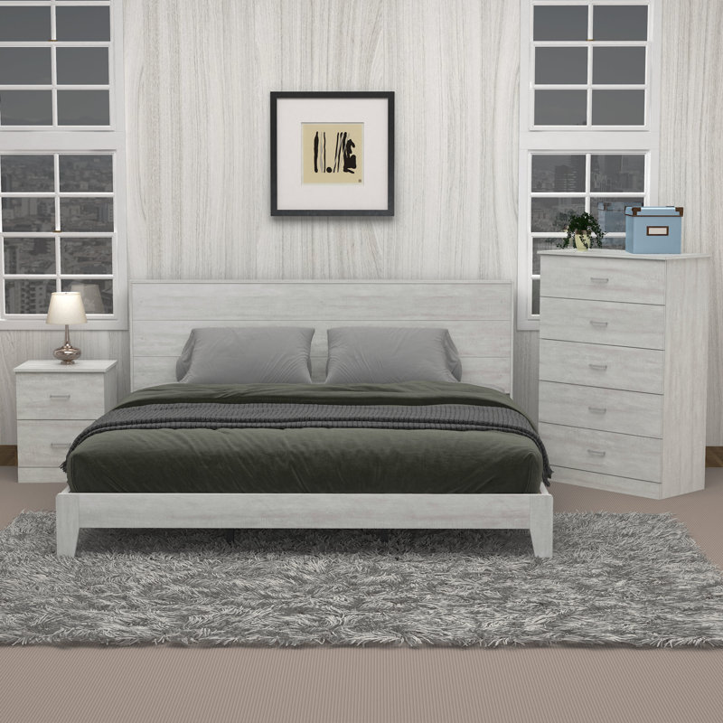 Allyannah 3 Pieces Bedroom Set, King, Dusty Gray Oak