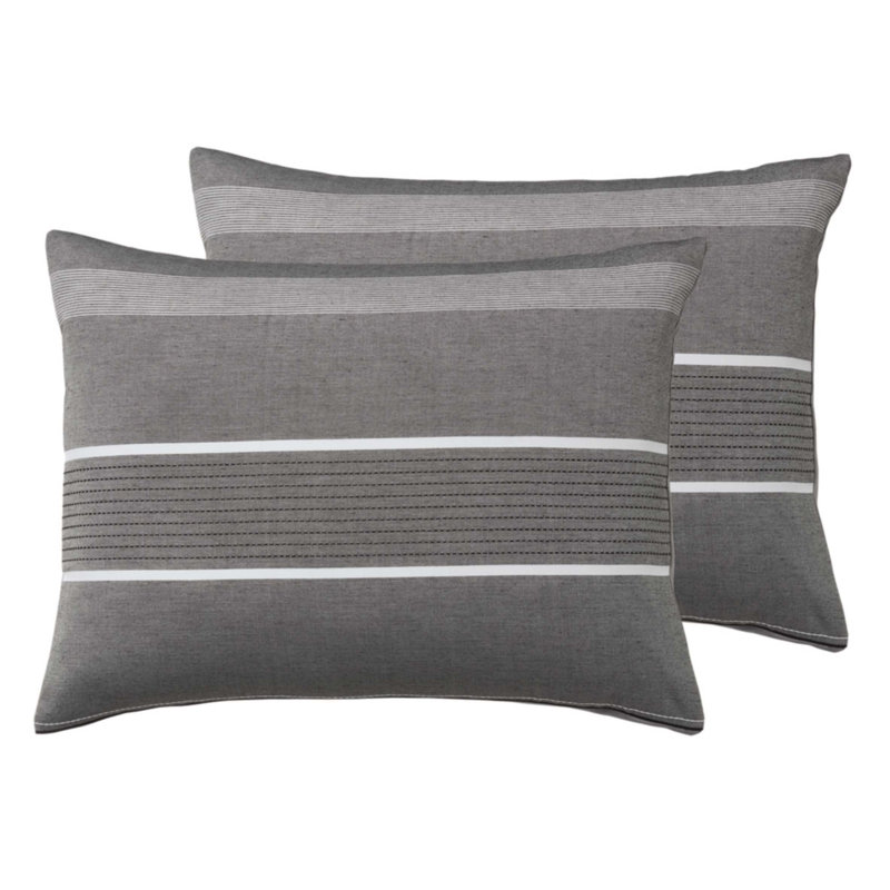Reardon Collection Gray/White 3 Piece Comforter Set, Queen Comforter + 2 Standard Shams