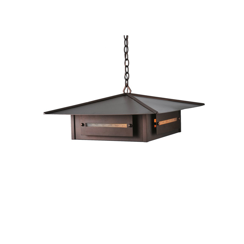 Luminaire suspendu carré à 1 lumière, H 44,5 po x l 5,5 po x P 24 po
