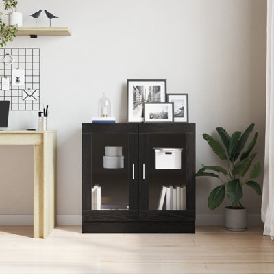 Vitrine Cabinet Book Stand Rack Cupboard Highboard Engineered Wood