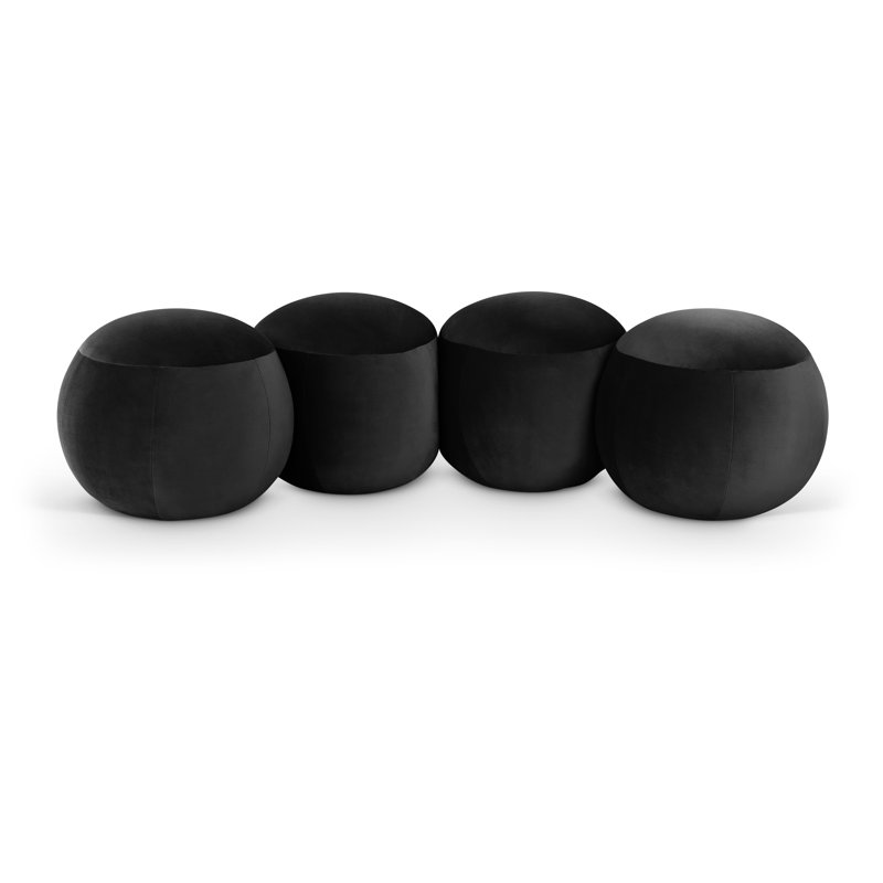 Apollo Velvet Bench, 18" H x 65" W x 31" D, Black Velvet