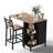 Industrial Style 3 Pieces Counter Height Dining Table Set With Storage Shelves, 41.3’’L Rectangular Dining Table With 2 Dining Chairs For Compact Kitchen Or Dining Room-666854241-666854243