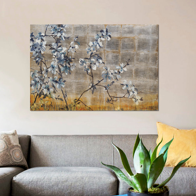 «Silver Dogwood», reproduction sur toile, H 40 po x l 60 po x P 1,5 po, Pas de tapis, Toile tendue
