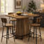 47" Bar Table, Rustic Industrial Pub Table with Footrest for Kitchen Bar Restaurant