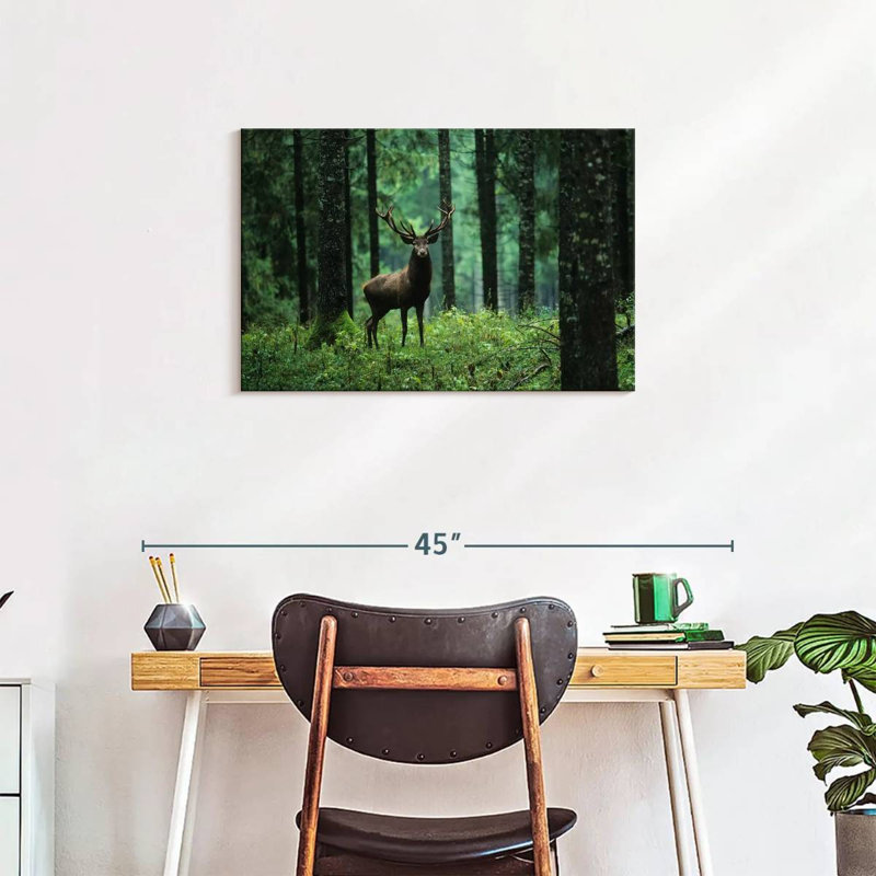 Brampt Elk In Forest, 20'' H x 30'' W