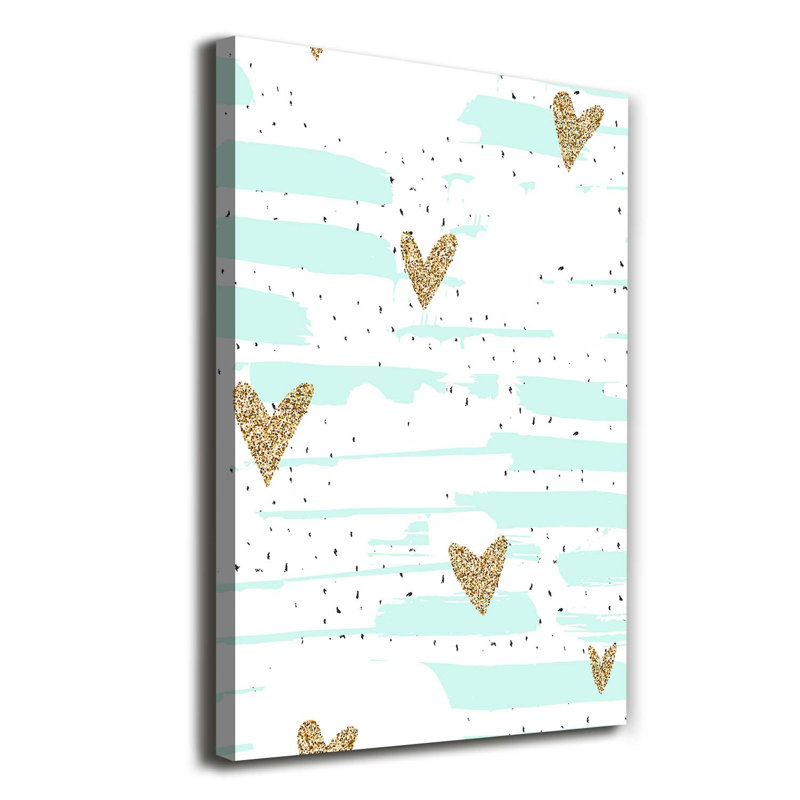 Hearts And Spots - Wrapped Canvas Print