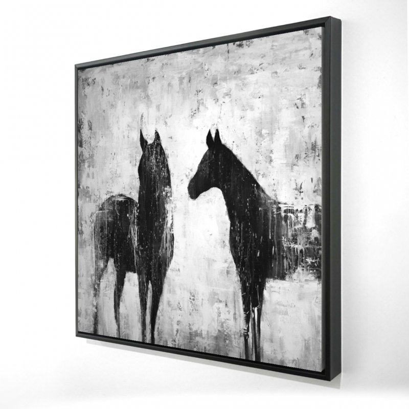 «Black and White Horses» sur toile