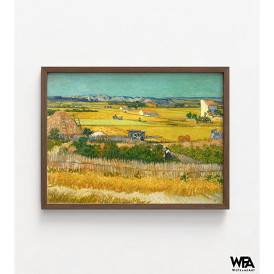 «Harvest at La Crau» par Vincent Van Gogh, reproduction de peinture à l'huile, impression champ de blé, impression de Vincent Van Gogh, art de Van Gogh, art mural