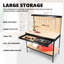 Table d'atelier robuste de 63 po avec tiroirs et banc de travail d'une capacité de 300 lb pour le garage en acier, imperméable, armoire à outils antirouille et capacité, garage en acier, bureau,