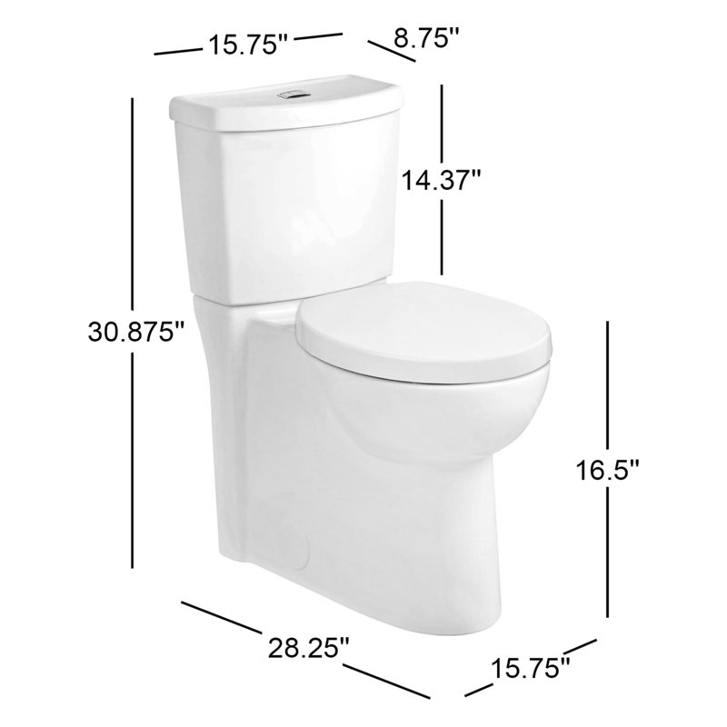 American Standard Studio 1.6 Gallons GPF Round Comfort Height Floor Mounted Kit (Seat Included)
