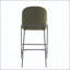 Ensemble de 2 tabourets de bar en métal bronze antique avec siège en tissu vert-1425209398