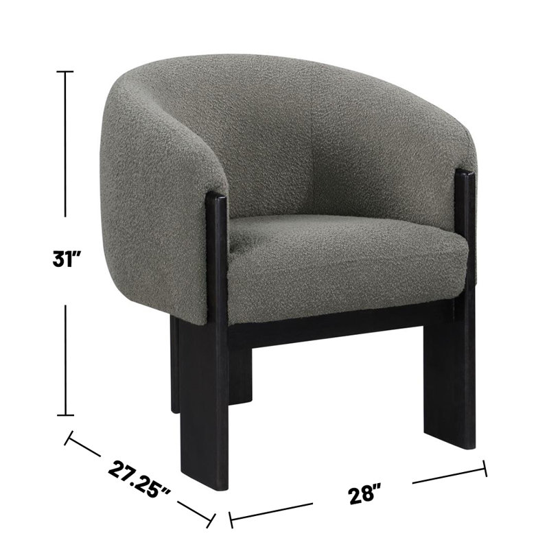 Fauteuil d'appoint rembourré beige et brun Boucle