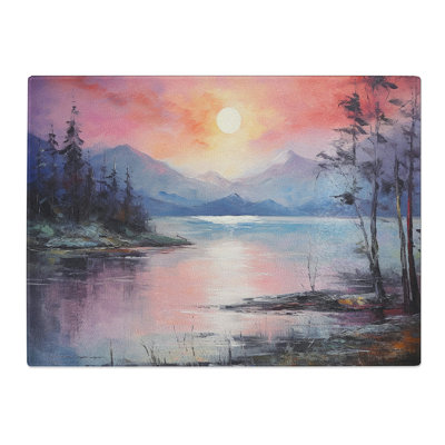Lake Impressionism No.3  Glass Chopping Board