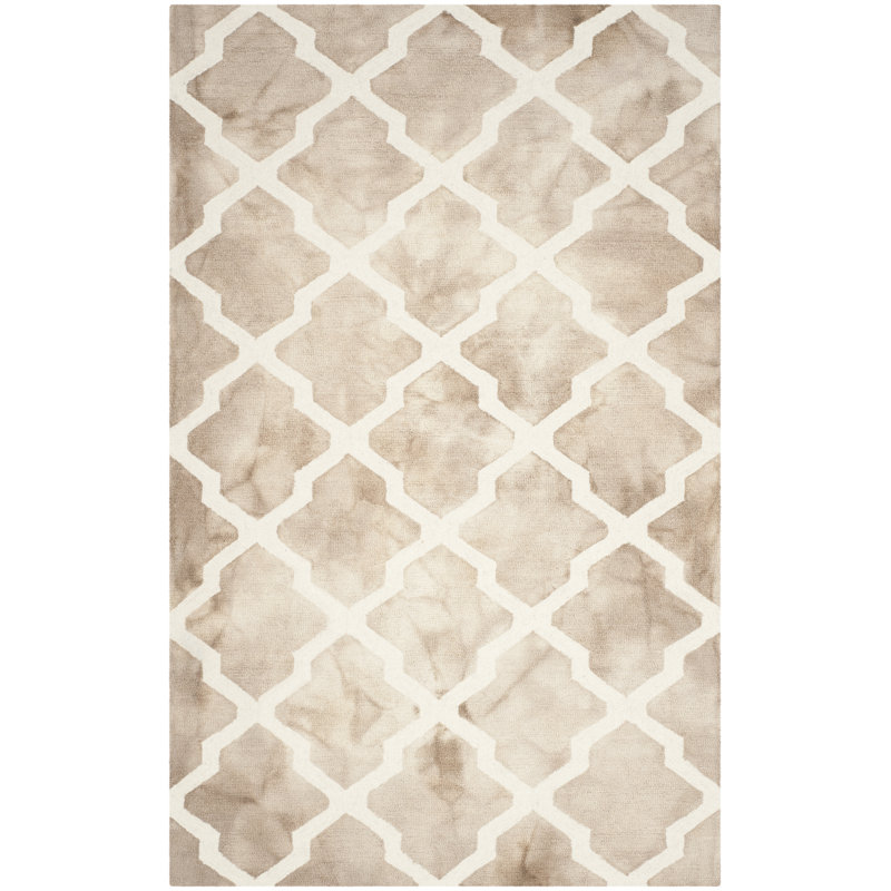 DoolittleHand-Tufted Wool Beige/Ivory Area Rug, Rectangle 3' x 5'