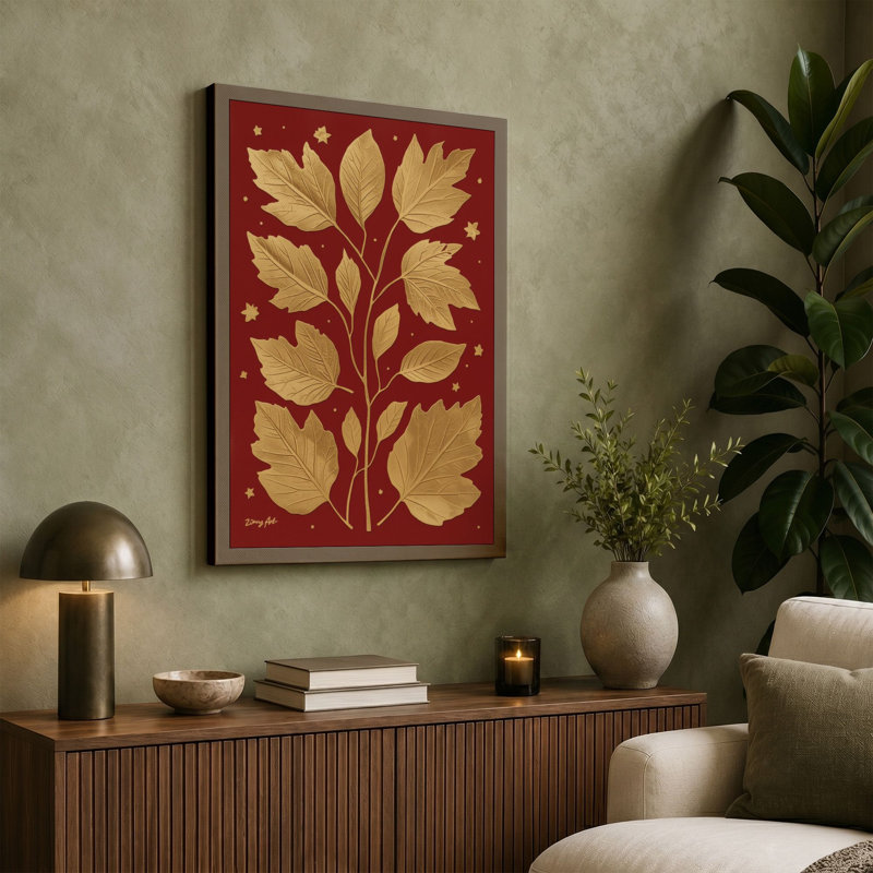 Gilded Botanica Botanical - Wrapped Canvas, 30x20 - 76.2 x 50.8 cm, Taupe Border