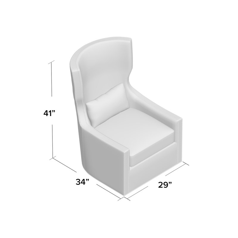 Fauteuil à oreilles avec housse pivotante de 29 po de large Corbin, Bijou Rylee