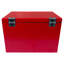 Yakimoto Nostalgia Series 21 Qt. Refroidisseur en métal de style rétro avec boîte à outils industrielle - glacière rouge portative 20L pour le camping, la saison et le garage