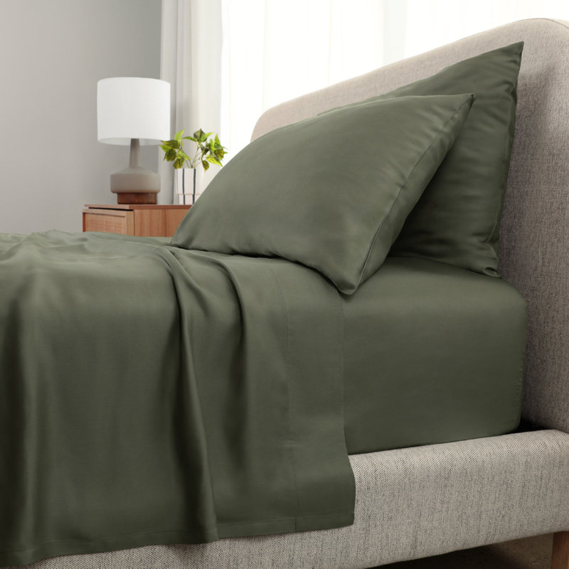 Cariloha Aloha Soft 4-Piece Sheet Set | Viscose Material | Allergy Resistant, Thermal-Regulating & Extra Soft, Coastal Pine