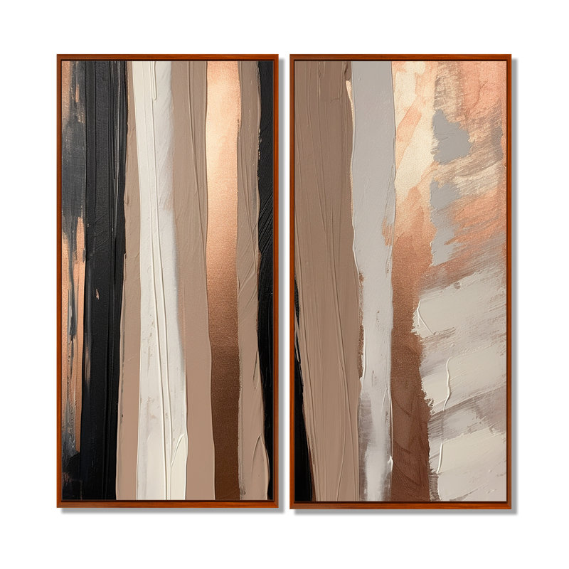 «Brown and Black Beyond Boundaries IV» - Grandes impressions d'art abstrait sur toile, H 20 po x l 24 po, Brun