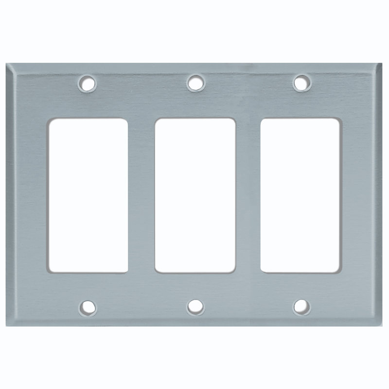 Couvercle de prise de plaque d'interrupteur en métal (bloc de couleur bleu gris - bascule simple)