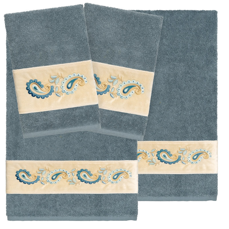  4 Piece 100% Turkish Cotton Towel Set, Teal