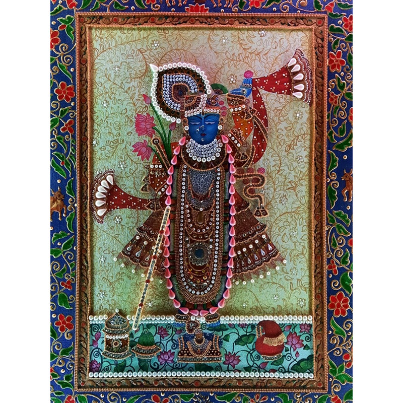 Shrinathji Darshan | Acrylique sur toile | Par Mayank | Décoration murale
