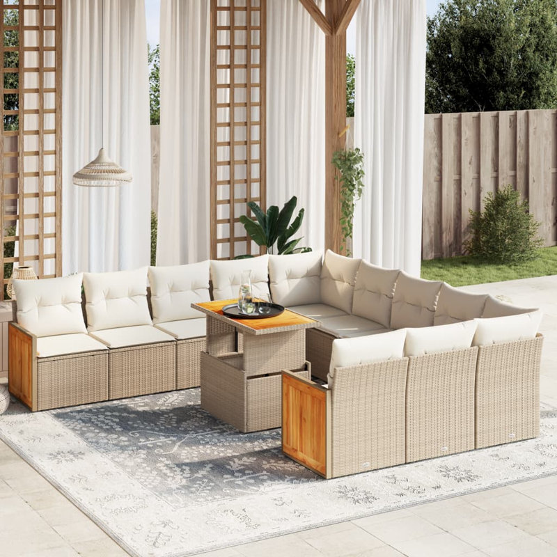 Ensemble de canapé de jardin Vidaxl beige