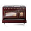ILVE UN48FNMPEGG Nostalgie II Noblesse 48 inch Dual Fuel Range (8 Sealed Burners + Griddle, Triple Glass Door)-264993575-264993569-264993570