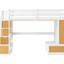 Lit mezzanine double avec bureau, tablettes, tiroirs - luxe naturel blanc et escalier